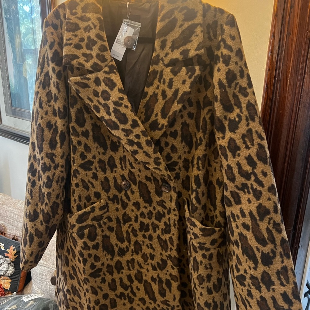 Lane Bryant Animal Print Pea Coat